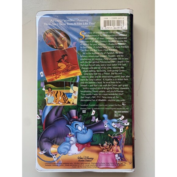Aladdin - Disney Black Diamond VHS - Picture 5 of 5